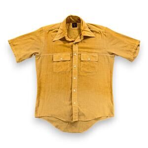 Vintage Towncraft Shirt Adult MEDIUM Yellow Harvest Gold Penneys Workwear 60s